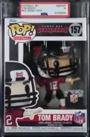 Tom Brady Football 157 Red Jersey Funko Pop! PSA 10 GEM MINT