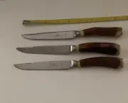 Sheffield England Taylor Steak Knives Genuine Stag Antler Handle NEW Set of 3