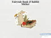 Fairytale Story Book & Rabbit Sticker | Cute Bunny Sticker Fairycore Sticker