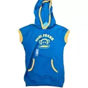 Vintage Paul Frank Julius Hooded Short Sleeve Top, Medium, Blue, XS
