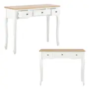 White Hall Table Storage Drawers Entry Console Stand Hallway Side Display Unit