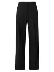 The Frankie Shop | Gelso Pleated TENCEL-Blend Straight-Leg Pants in Black | The UNDONE