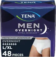 TENA Incontinence Underwear for Men, Overnight Absorbency Large/XL 48 ct. 055735
