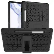 For Samsung Galaxy Tab S8 SM- X700 /X706 11 inch Shockproof Heavy Duty Rugged Case Cover Case, Kickstand Shockproof Heavy Duty Tough Protective Rugged Cover (Black)