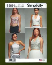 Summer Crop Tops, Halter Tops Sewing Pattern (Sizes 14-22) Simplicity 8869