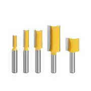 LAVIE 5pcs set 8mm Shank Straight Bit Tungsten Carbide Double Flute Router Bits Milling Cutter for Wood Woodwork Tool C0