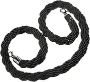 Rope Barriers, Rope Barrier Belt Black with Hooks, Crowd Control Stanchion Rope 3/4/5/8Ft, RedBraided/Twisted Hemp Rope Barrier for Queue Divider, Queue Line Barrier, Rope Barrier, 3cm(Black 1,2ft/60cm)