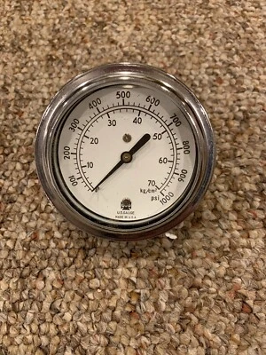 NEW Ametek U.S. Gauge Division 1000 PSI Pressure Gauge 2 1/2” 1/8” ANPT