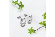 White Gold Cutie Hello Kitty Earrings Embellished With SWAROVSKI Crystals