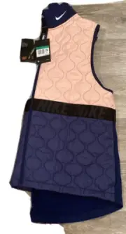 WM Nike Aerolayer Vest Sm Stand Fit Multi -Blue/Gray/Pink BV3869-697 Retail$100