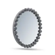 12 Inch Round Mirror, Metal Frame Circle Mirror, 12.5"L x 12.5"W Metal Gray