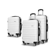 Wanderlite 3 Piece Luggage Suitcase Set TSA White