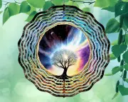 10" Tree of Night Galaxy Hanging Wind Spinner Yard Decor 3D Kinetic rws-041
