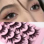 5 Pairs Natural Fairy Wispy False Eyelashes Manga Cross Curling Lash Extension W