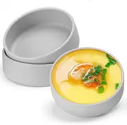 Silicone Microwave Egg Cooker, 3 Pack Air Fryer Egg Molds Eggwich Maker, Individual Egg Cups for Sandwiches Breakfast - Grey