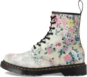 DR. MARTENS 1460 Floral Mash Up Backhand Boots Parchment Beige New