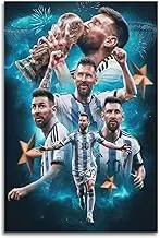 BNMKL Lionel Messi Poster Soccer Superstar Poster for Room Aesthetic Decorative Painting Canvas Wall Art Dorm Office Decor Gift 12x18inch(30x45cm)