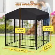 Dog Crate Kennel Outdoor Large Pet Fence Animal Playpen w/Roof Waterproof Cover