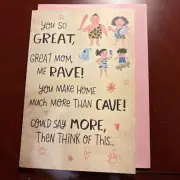 Mothers Day Card 3-D Caveman Theme Hallmark