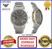 Emporio Armani AR11047 Classic Renato Silver, Gold and Grey Mens Chrono Watch
