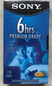 Sony Premium Grade VHS Cassette Tape T-120 Factory Sealed
