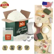 DIY Candle Making Supply Set - 30 lbs Soy Wax Flakes & Wicks for Home Crafters