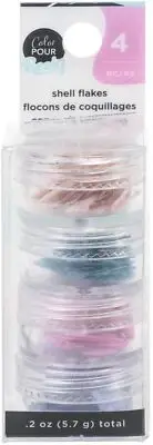 American Crafts Color Pour Resin Mix-Ins-Shell Flakes - Iridescent 4/Pkg