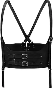 [FURPHI] Underbust Corset with Straps Steampunk Medieval Waistband Renaissance Costume for Women
