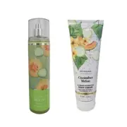 2 BRAND NEW Bath & Body Works Cucumber Melon Body Cream 8 oz + Body Mist