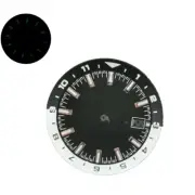Black 36.5mm Watch Dial With C3 Green Luminous For NH35 NH35A Automatic Movement