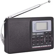 Full Frequency Receiver Radio, FM/AM/SW/LW/TV Sound Full Frequency Receiver Receiving Radio with Clock and Alarm Function, Shipped Without Battery (Type 1)