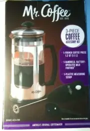Mr. Coffee French Press Coffee Maker with Milk Frother, NEW