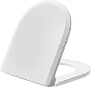 Vantency Toilet Seat Soft Close D/U Shaped, Quick Release Toilet Seat Cover for Easy Clean, Top Fixing and Adjustable Hinges for Easy Installation - 43.5 x 36 cm