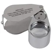 Jeweler's Magnifier, 40x Magnification, Made Of Metal, Folding Magnifier With Led And Uv Light, Magnifier For Diamonds, Jewelers, Coins, Stamps