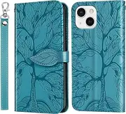 JayModCase Mobile Phone Case for iPhone 13 Mini (5.4 Inch), PU Leather Flip Card Slot Wallet Magnetic Closure Stand Function Cover, Compatible with iPhone 13 Mini - Sky Blue
