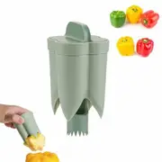 Pepper Seed Corer Remover Upgraded 2 in 1 Bell Pepper Cutter & Deseeder Effortlessly Streamline Your Kitchen Prep for Faster (Green)