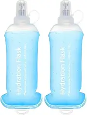 Meng Jiaran 2 Pcs Soft Water Bottle Running 500ML TPU Soft Flask Running Water Bottles Collapsible Hydration Flask For Hydration Pack Hiking Cycling Climbing Biking