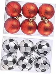 RORPOIR Xmas Tree 12pcs Christmas Baubles Set Sports Fan Inspired Decor Lightweight for Tree Decorations