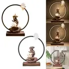 Backflow Incense Burner Incense Holder LED Antique Ornament Fragrance Décor