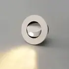 Round 3W LED Recessed Steps Lamp Rotate Head Reading Wall Light Fixture Switch