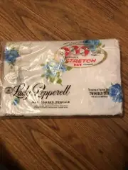 Vtg 1960's Lady Pepperell Twin Blue ROSE Fitted Bed Sheet