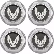 OER Wheel Center Cap Set Silver w/ Late Silver Bird Logo For 1982-1992 Firebird
