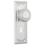 Edwardian Knob Lock Set, Satin Chrome