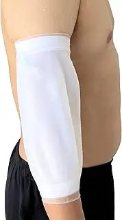 PICC Line Shower Cover Waterproof Elbow Dressing & PICC Line Protector for Showering, Medical Silicone Arm Sleeve to Keep IV Lines & PICC Lines dry, Attached with 2 Cotton Arm Liners (M (10.6"-13.4"))