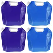 4Pcs 5L Collapsible Water Container Bag Plastic Storage Jug Bag Blue Light Blue