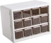 Holibanna Milky White 12 Compartment Jewelry Storage Box Desktop Storage Cabinet Drawer Drawer Type Closet for Office Study Room