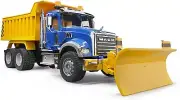 NEW Bruder MACK Granite Dump Truck with Snow Plow Blade 02825