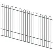 ProtectorAl 1201-2400W x 1500H Palladium Silver Loop Top Pool Fence Panel Raked Up to 15º