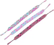 [HOMSFOU] 3pcs Neoprene Eyewear Straps Sports Glasses Hanging Rope Soft Lanyard Cord Fashion Flower Pattern Water-resistant for Sunglasses Glasses Goggles