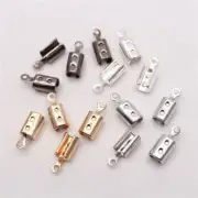 3-7mm Open Crimp Ends Leather Cord Fastener Bracelet Clasp Jewelry Making Clasps